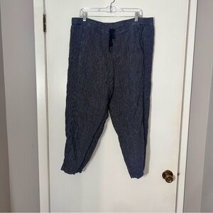 J. Jill wonen’s blue striped linen pants sz L